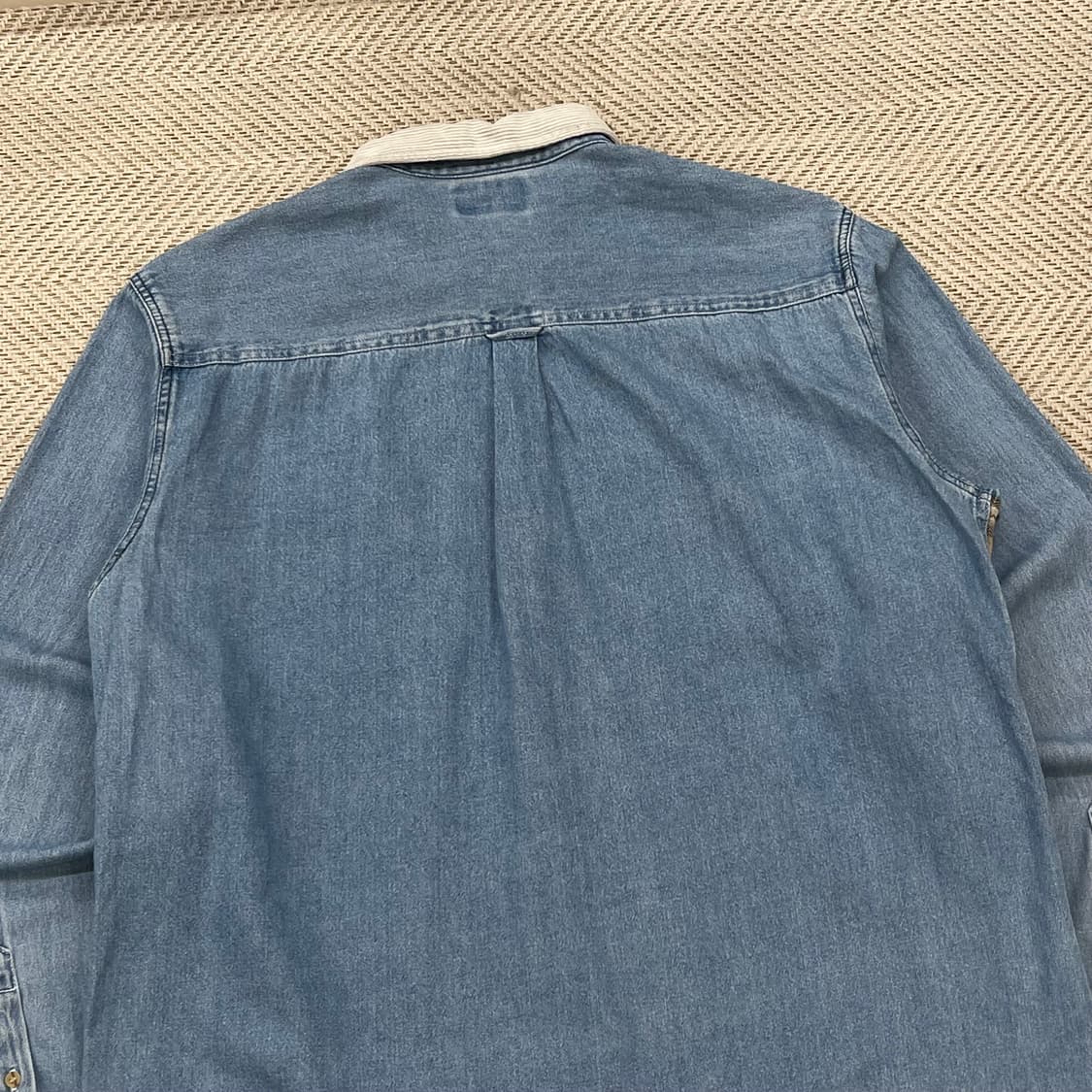 페이디드 글로리 체크 배색 데님 셔츠 r3357 상품이미지4