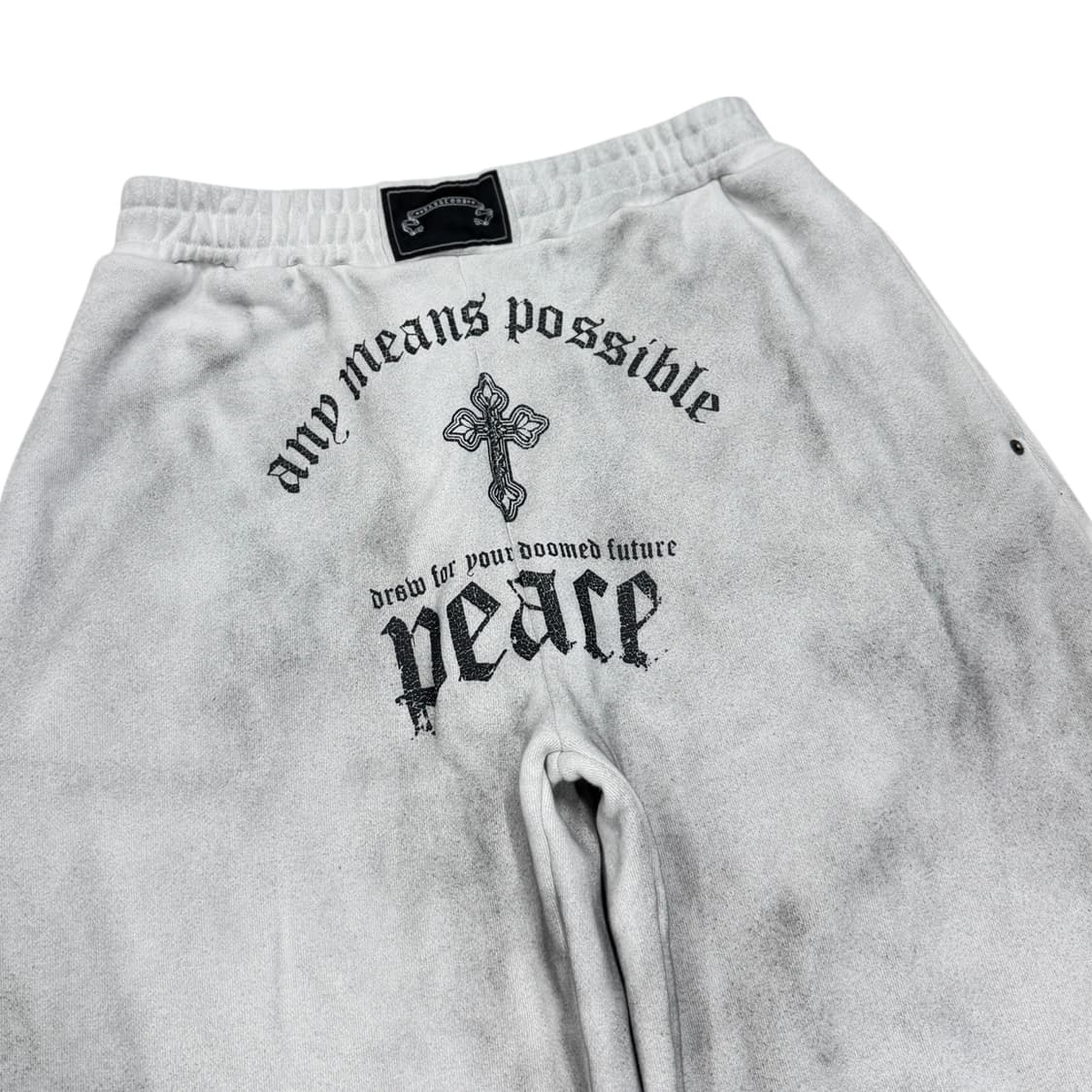 배드블러드 피스 낫 워 스트링 스웻팬츠 바지 더스티 화이트 M 상품이미지3