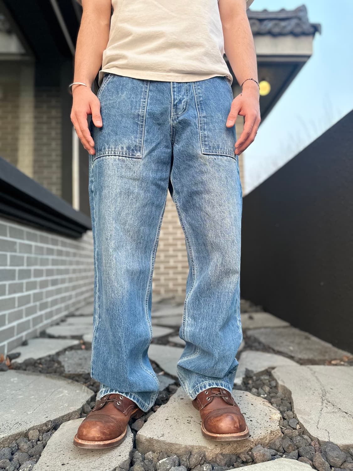 유니폼브릿지 데님 퍼티그 팬츠 상품이미지3