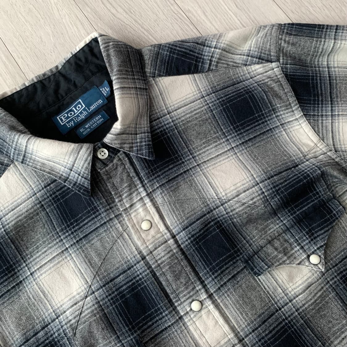 랄프로렌 RL WESTERN 옴브레 쉐도우 체크 셔츠 RRL 상품이미지3