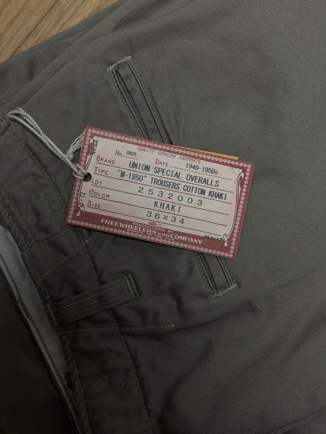 프리휠러스 M-1950 트라우저 카키 상품이미지2