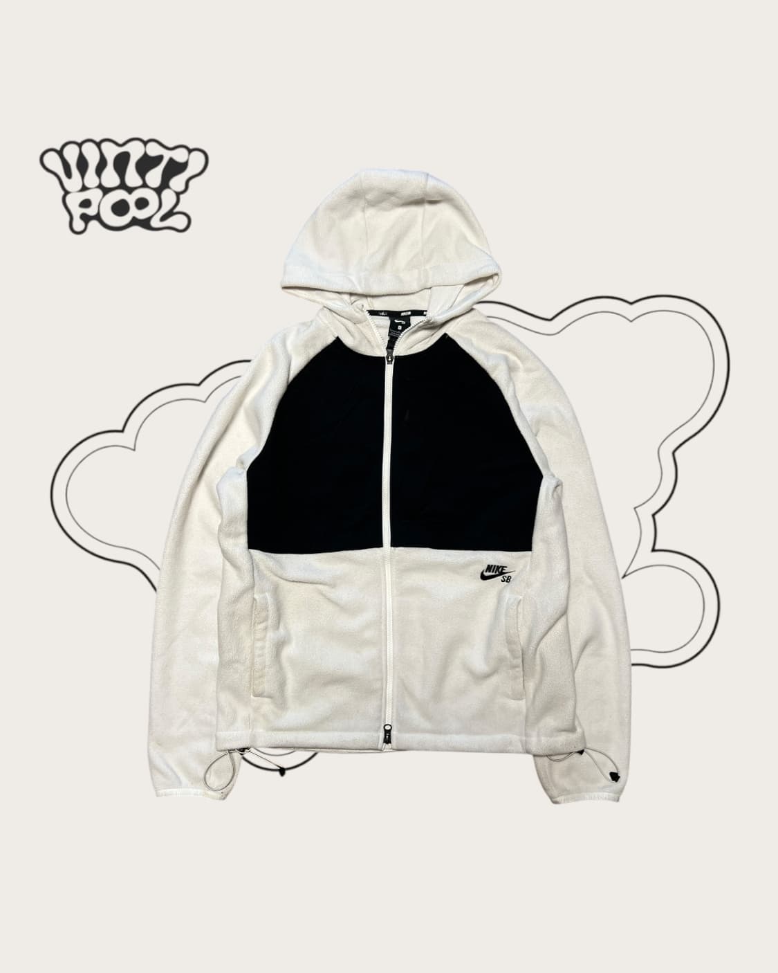 나이키SB 배색 플리스 후드집업 L 화이트 상품이미지1