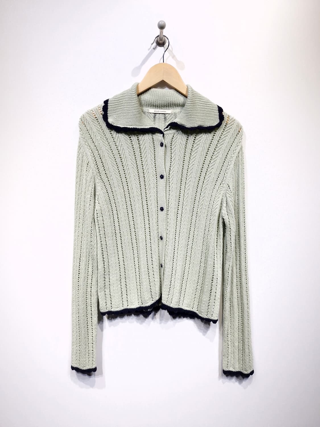 비뮤즈맨션 스카치 세일러 니트가디건 포그그린 상품이미지4