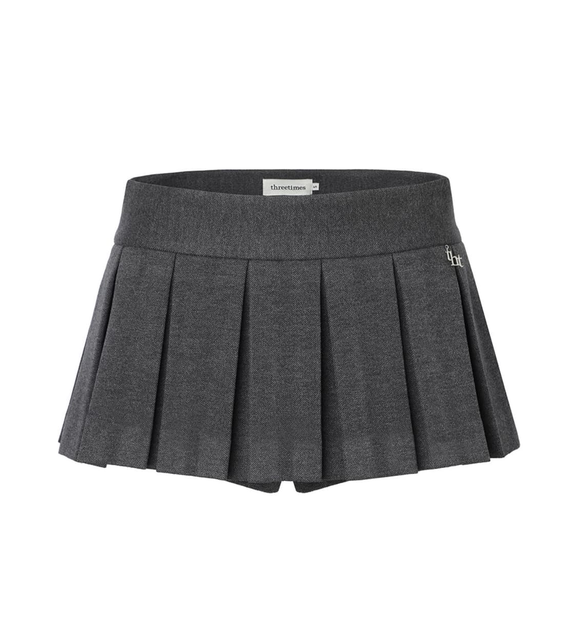 쓰리타임즈(THREETIMES) 로우 플리츠 스커트 상품이미지1