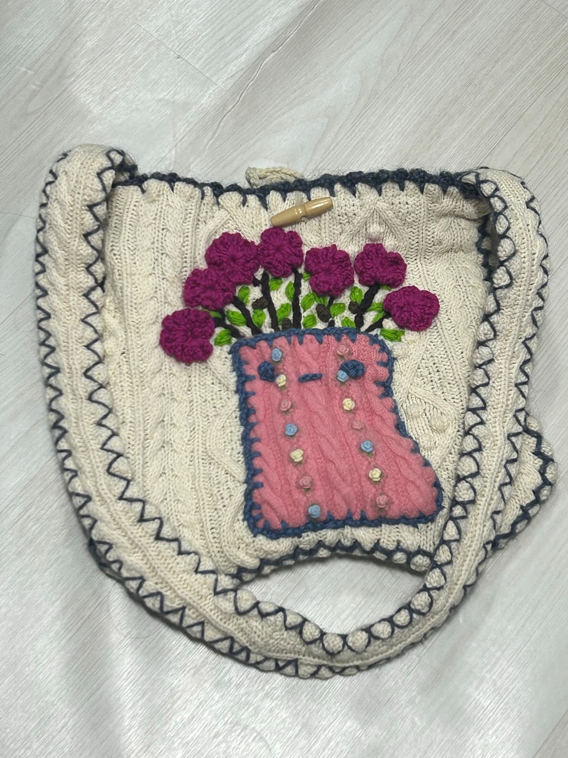 핸드메이드 니트 뜨개 크로스백 상품이미지1