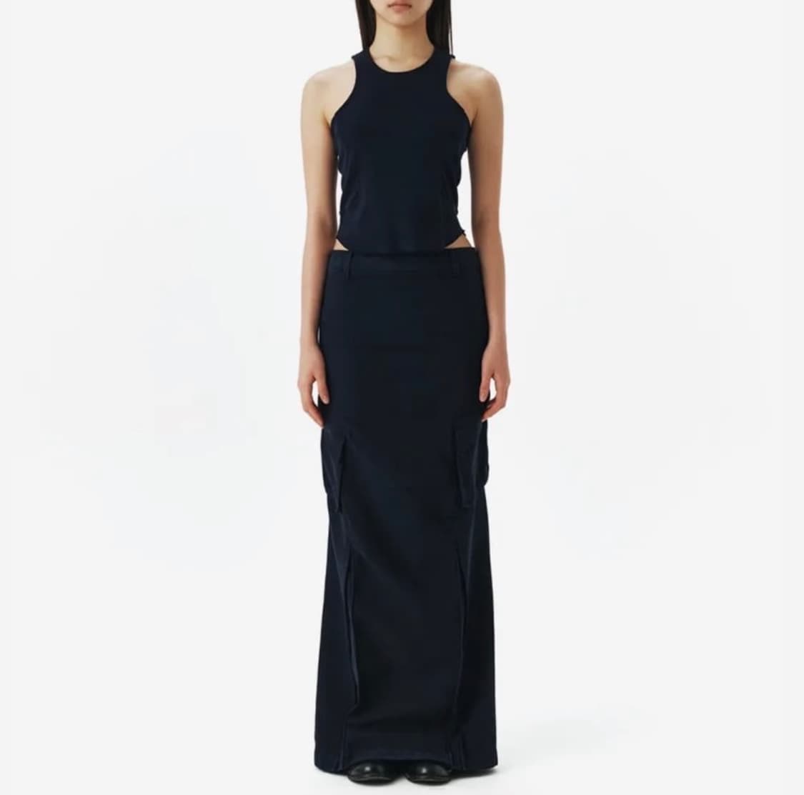 누마레 ee 카고 롱스커트 네이비 상품이미지2