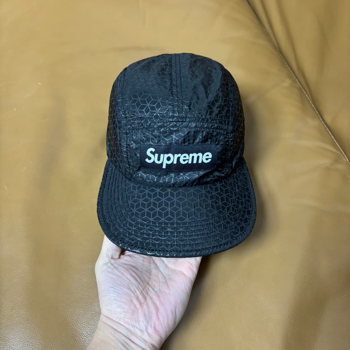 슈프림 캠프캡 모자 박스로고 지오메트릭 블랙 상품이미지2