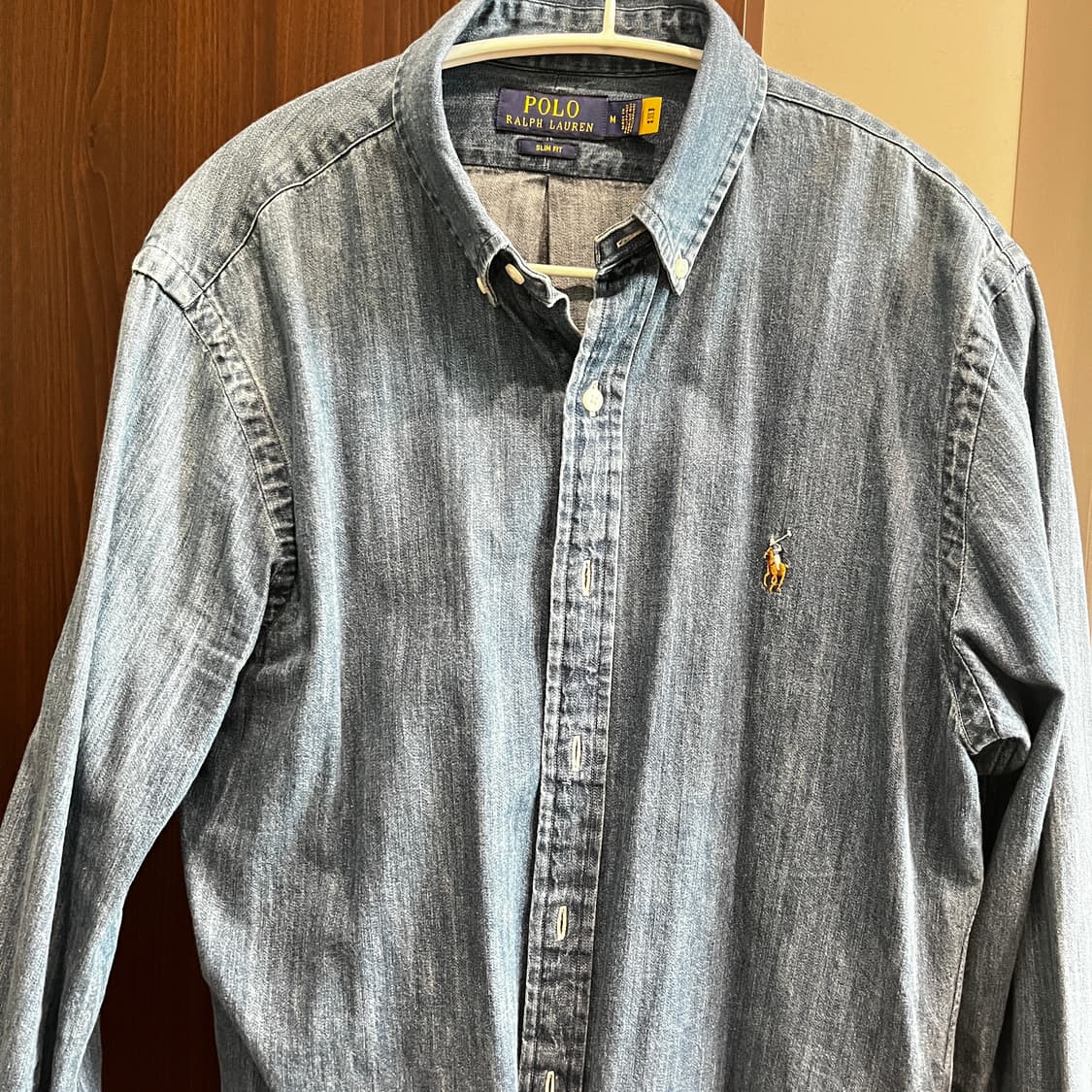 폴로 슬림핏 데님 셔츠 m 상품이미지3