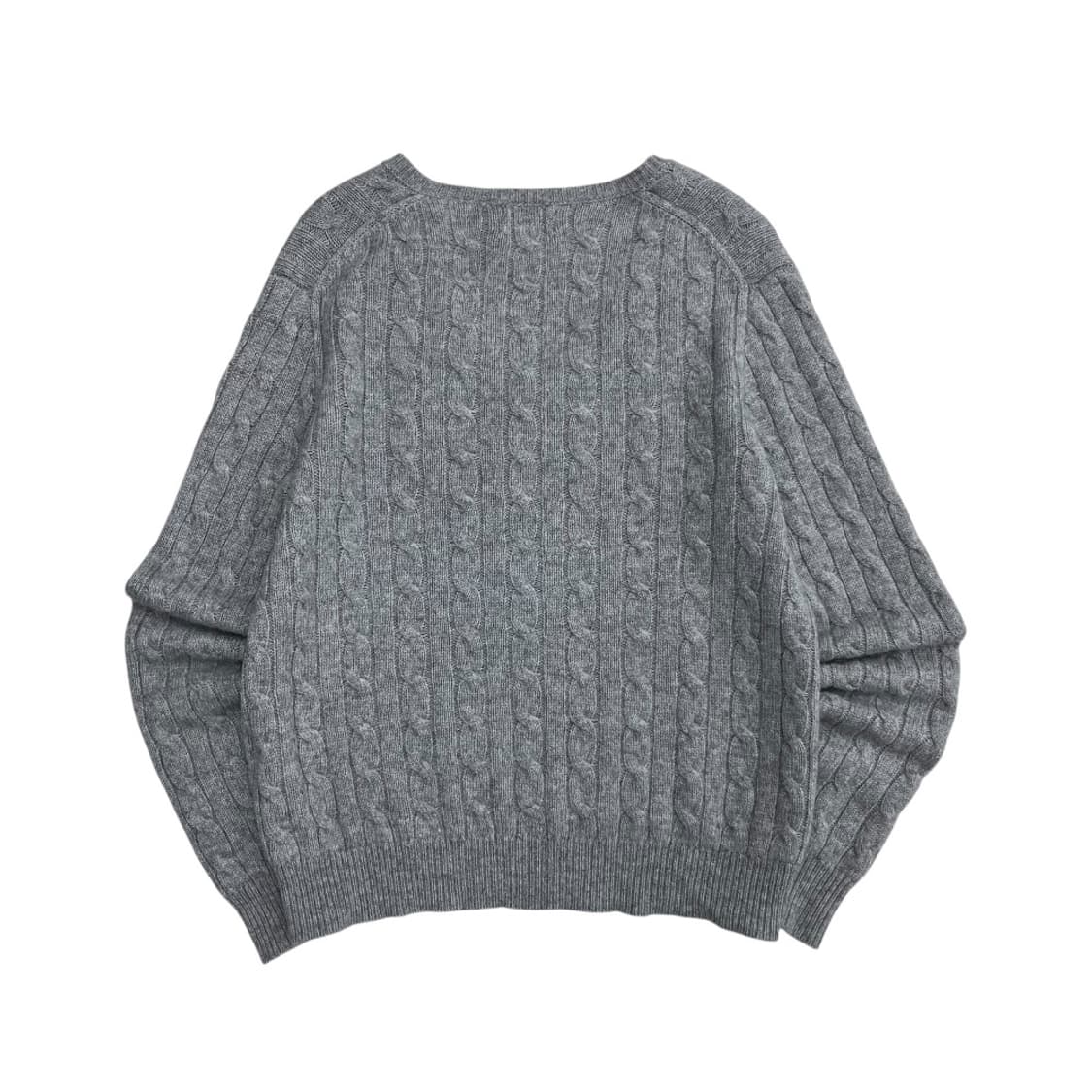 폴로 랄프로렌 네이비포니 그레이 꽈배기 브이니트 L 상품이미지3