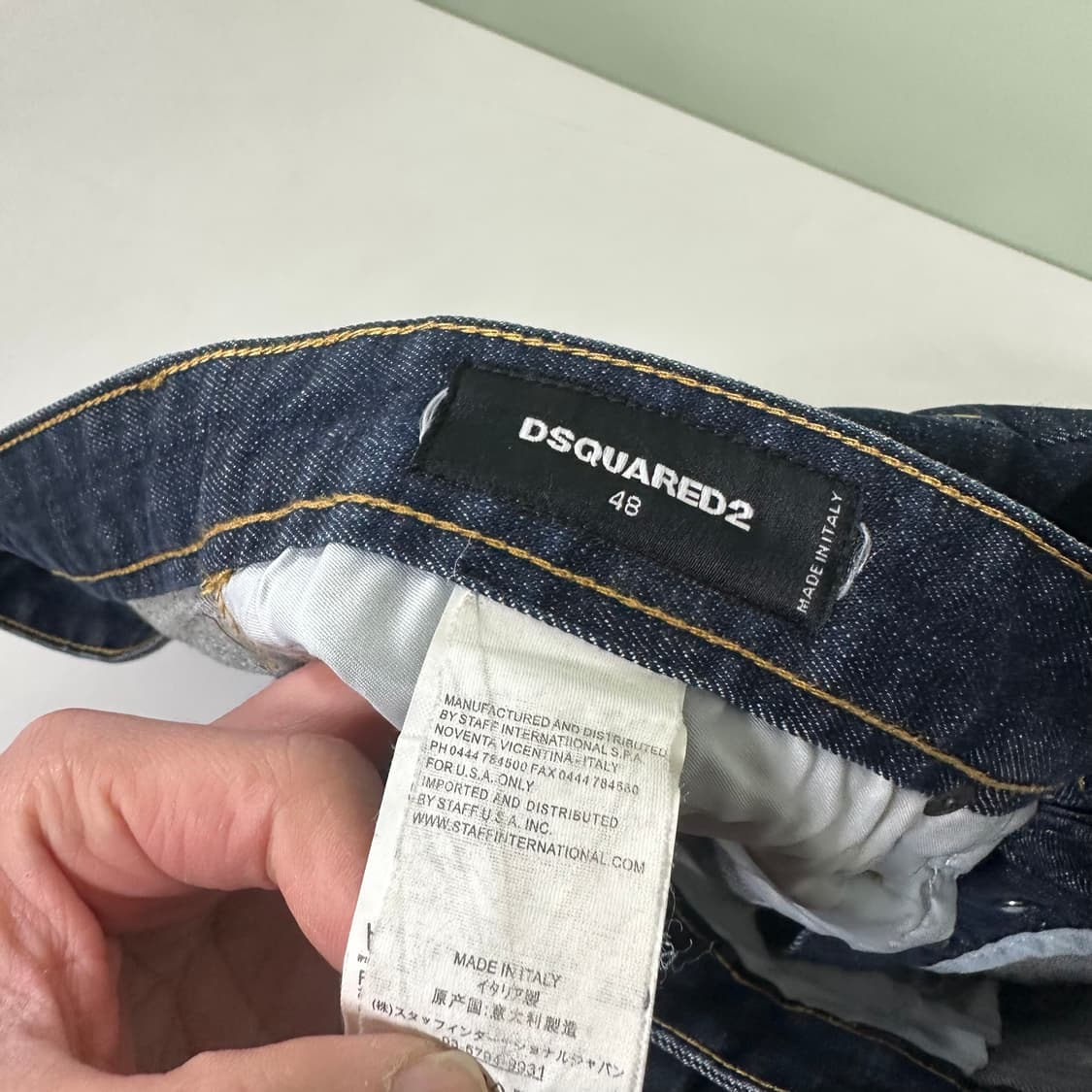 48 M 디스퀘어드2 페인팅 찢청 바이커진 상품이미지6