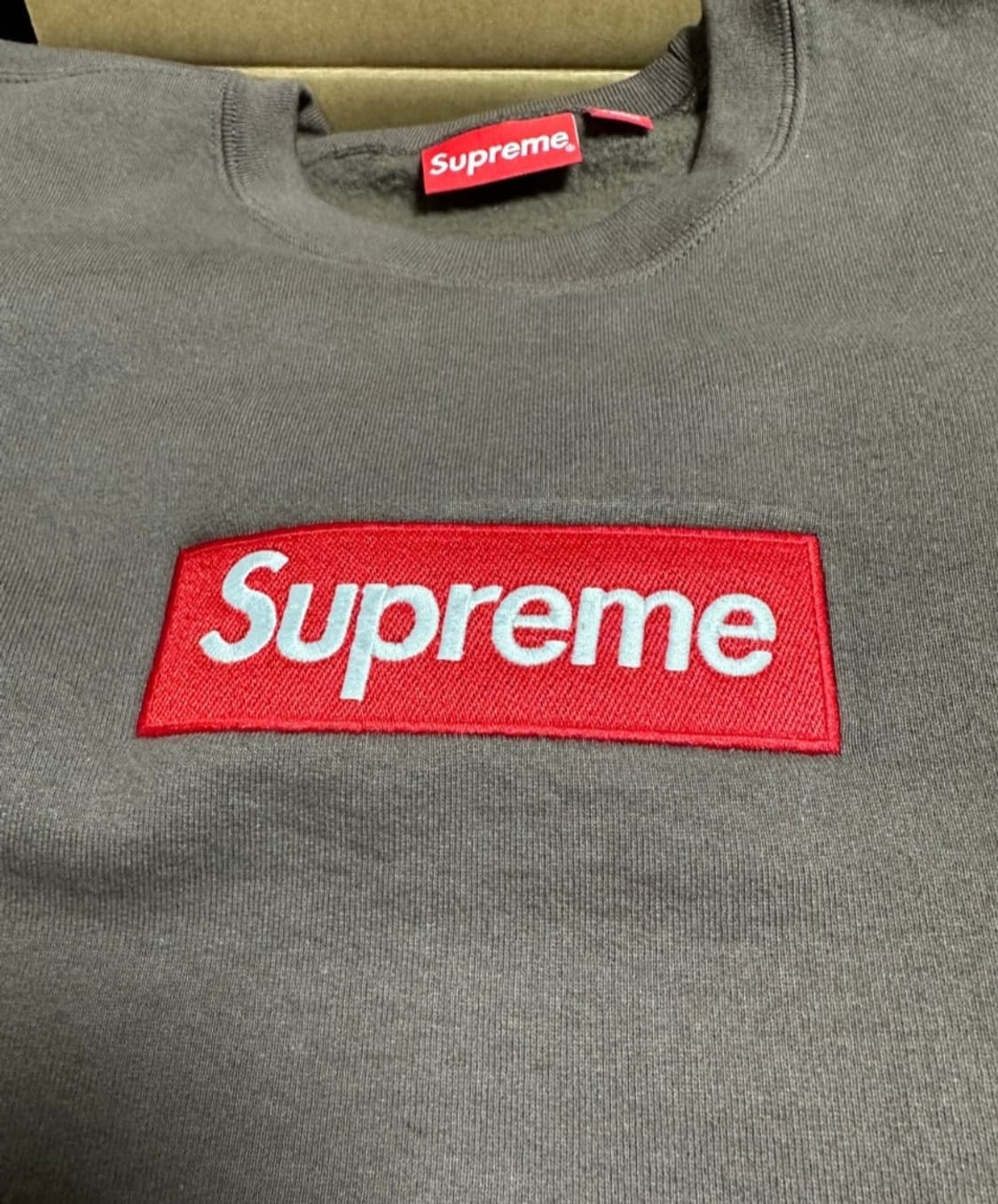 (파워정품) 슈프림 박스로고 크루넥 브라운 22FW L 상품이미지2