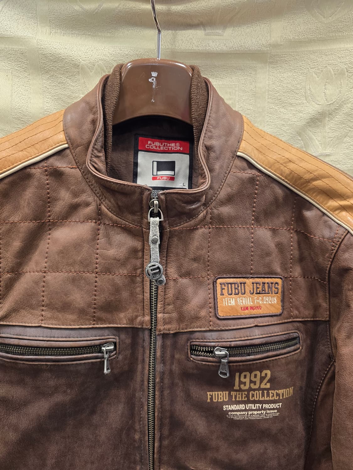 후부진스 FUBU 빈티지 가죽 자켓 L (100) 상품이미지2