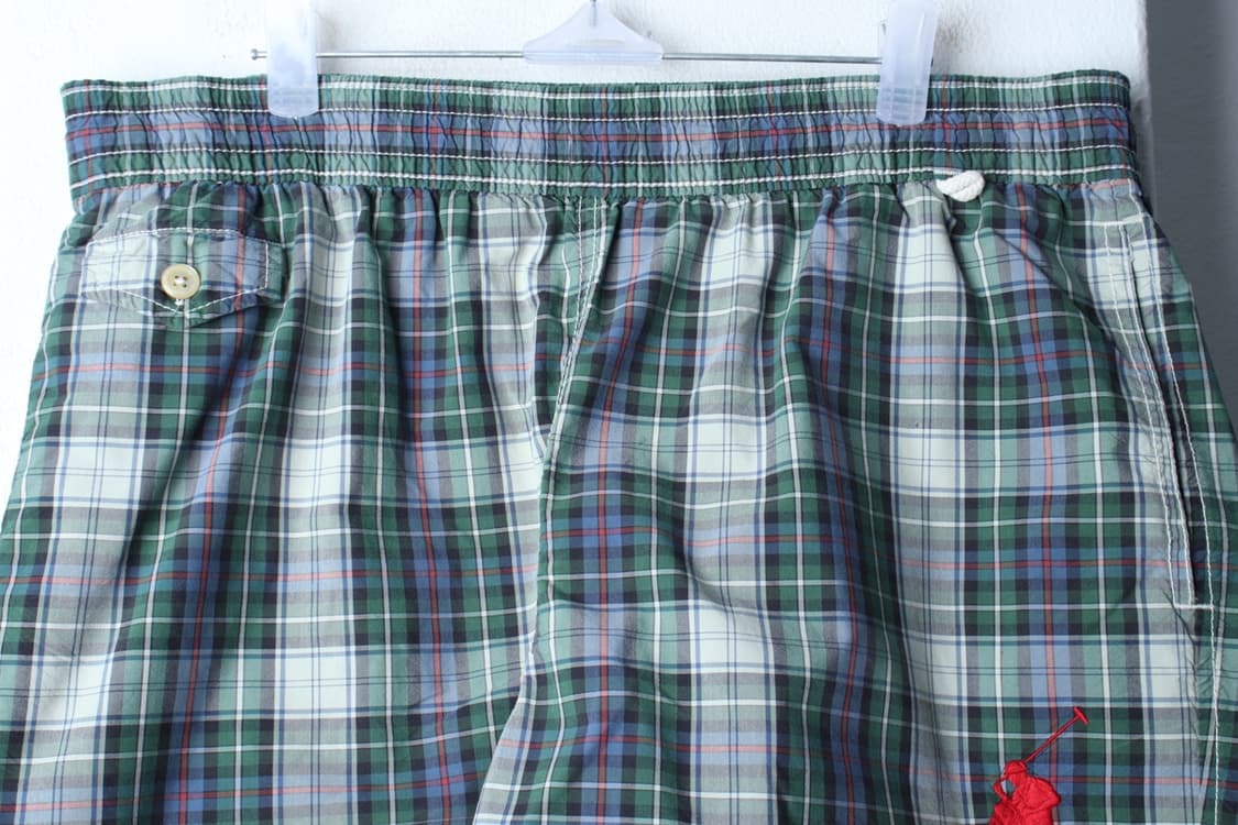 (L-XL) 폴로 랄프로렌 반바지 팬츠 체크 밴딩 그린 스윔-P10107 상품이미지3