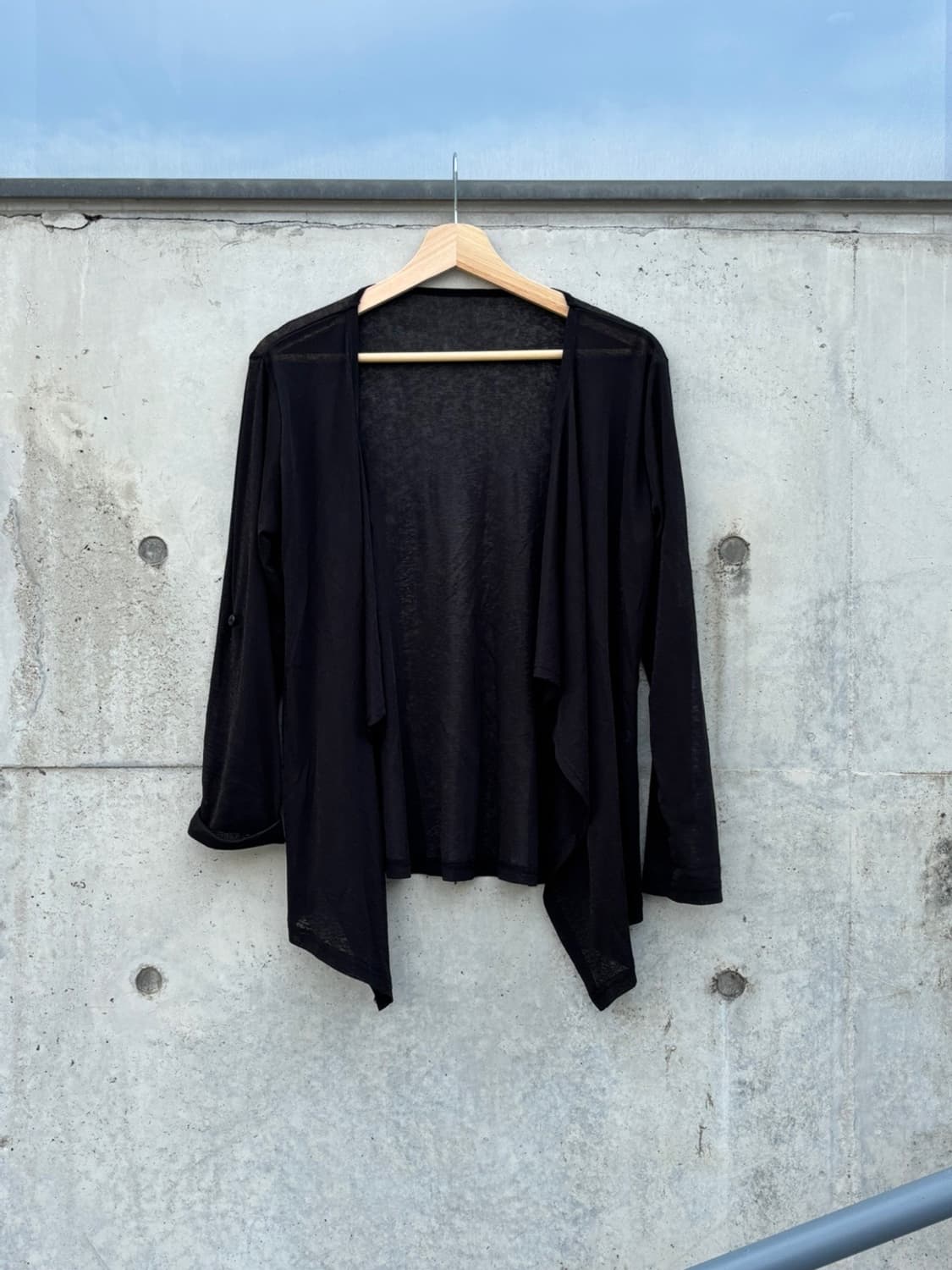 Japanese Black Draped Cardigan 상품이미지1