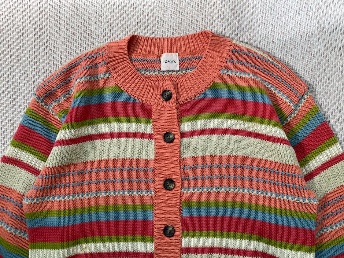 빈티지 cam 멀티컬러 코튼 가디건 상품이미지5