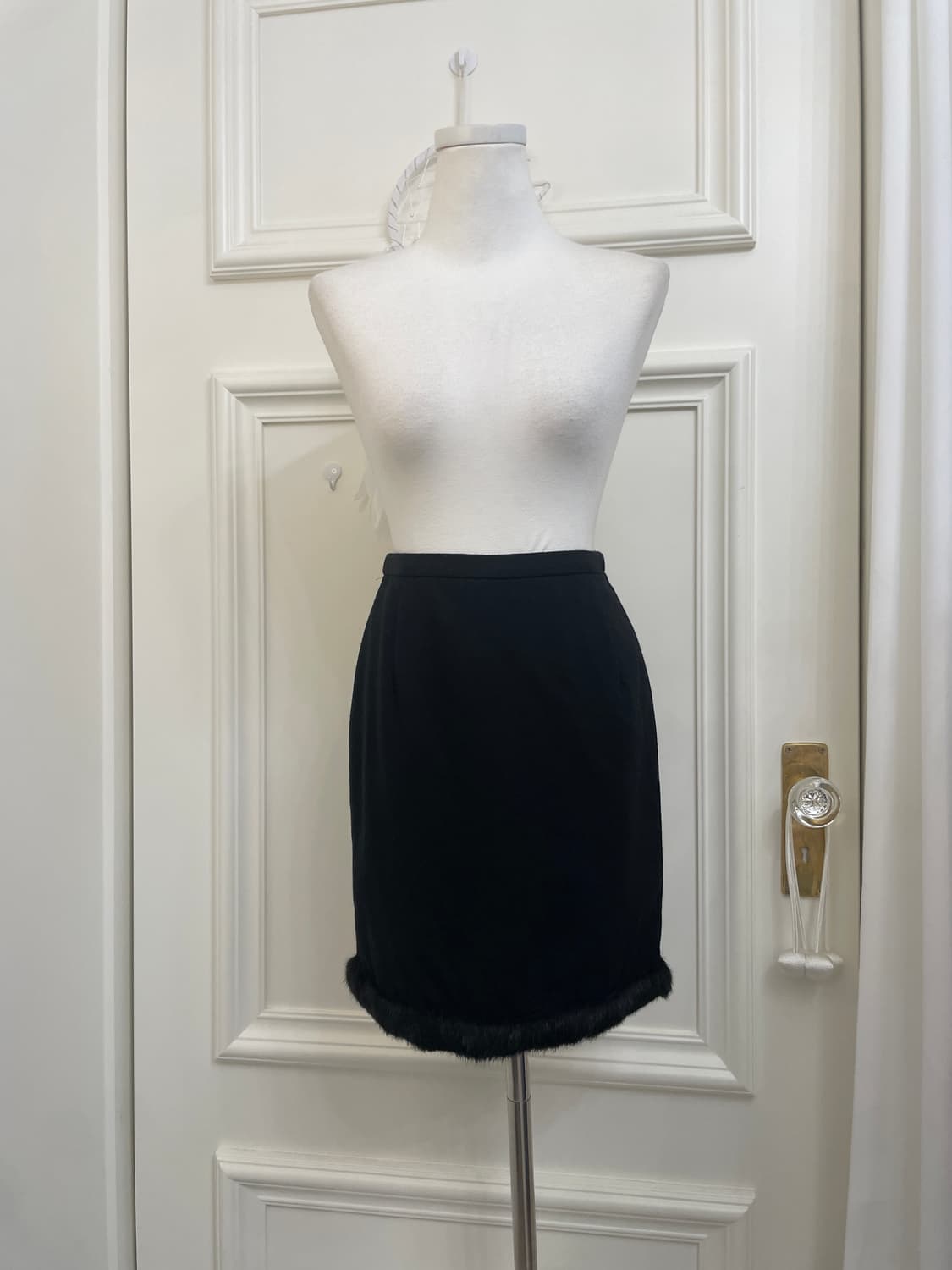 black wool under fur point midi skirt(si 상품이미지1