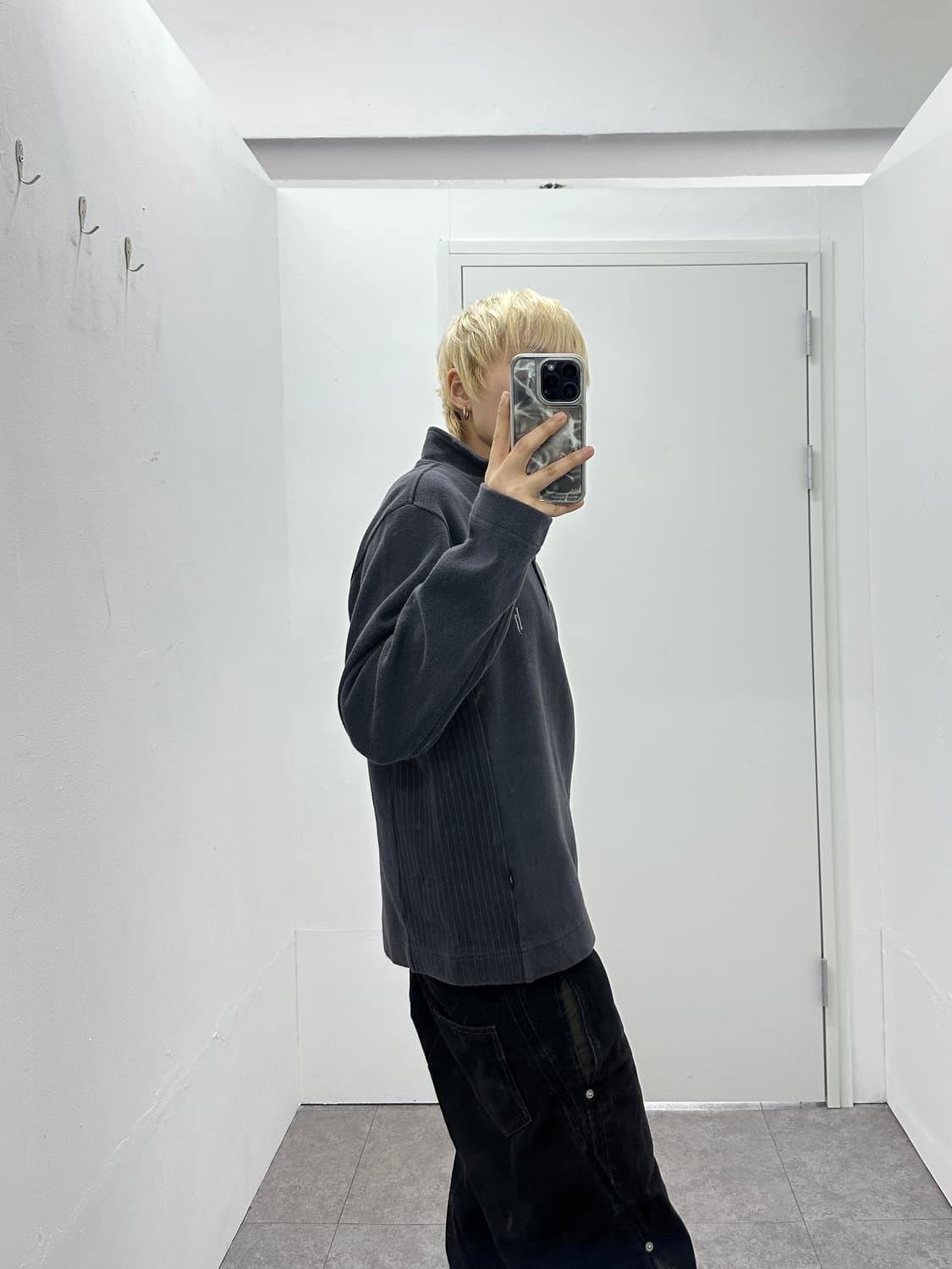 Dj honda charcoal cotton half zip up 상품이미지3