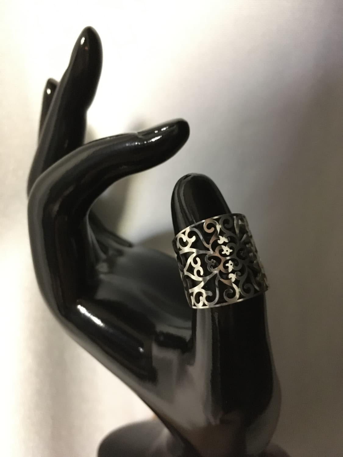 Vintage 핀터레스트 오리엔탈 볼드 실버 오픈링 반지 상품이미지2