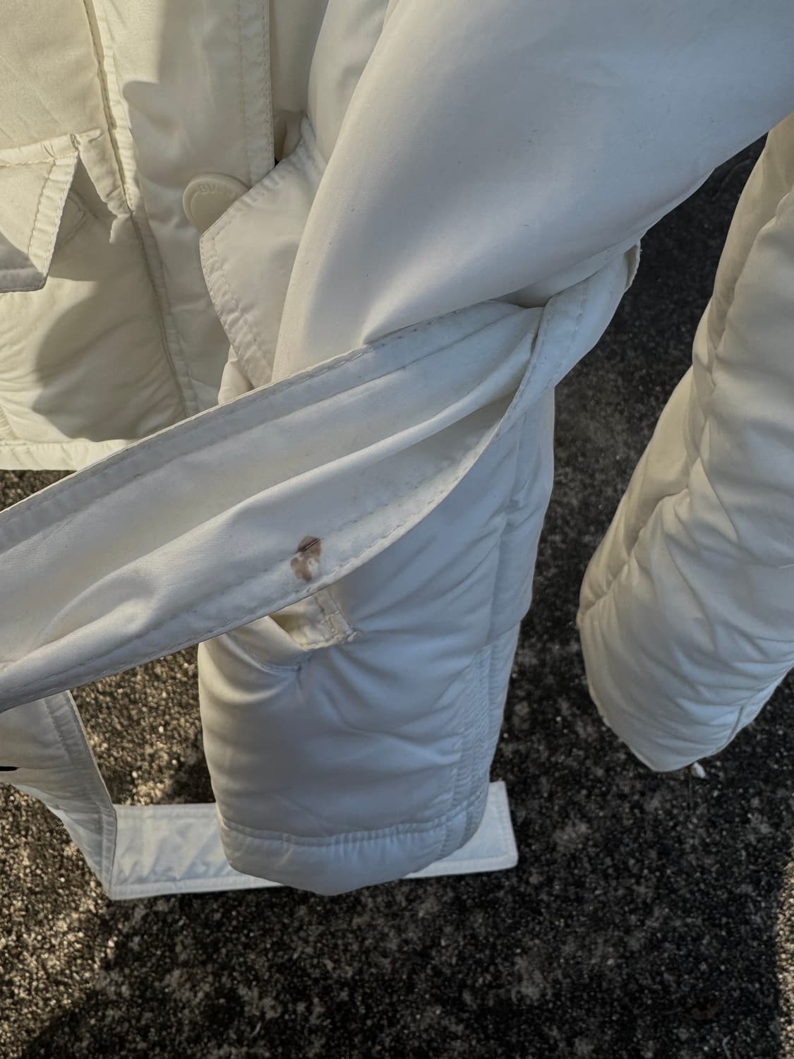 Ivory Fur-Trim Belted Puffer Jacket 상품이미지5