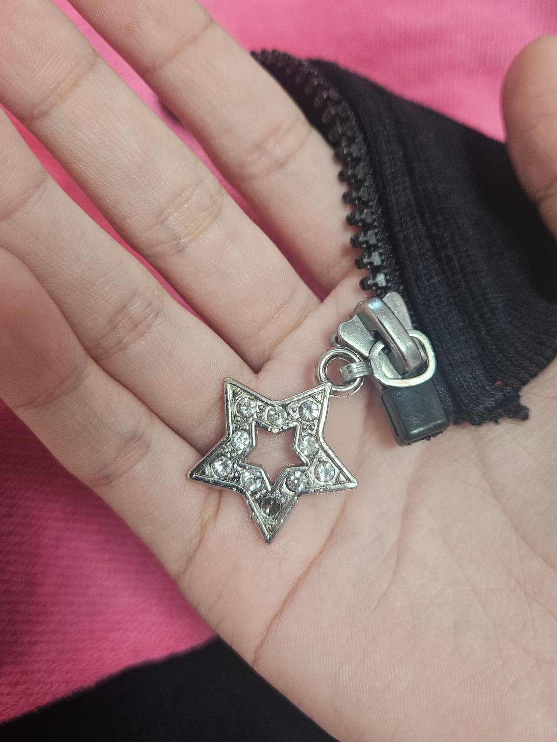 해골 & 별 패턴 후드집업 핑크 스트라이프 jsg 씬키드 상품이미지6