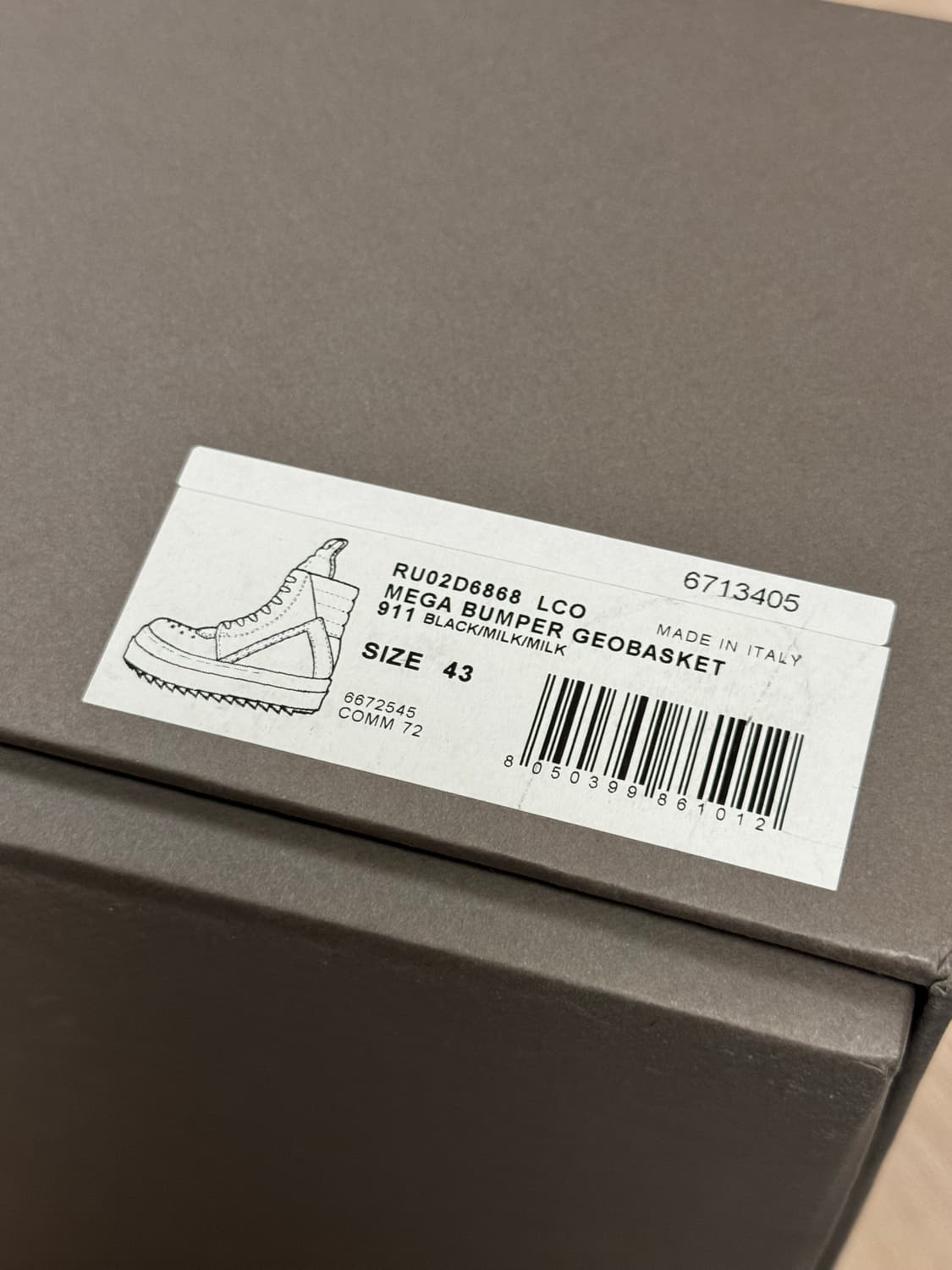 (급처)릭오웬스 메가범퍼 지오바스켓 43사이즈 상품이미지9