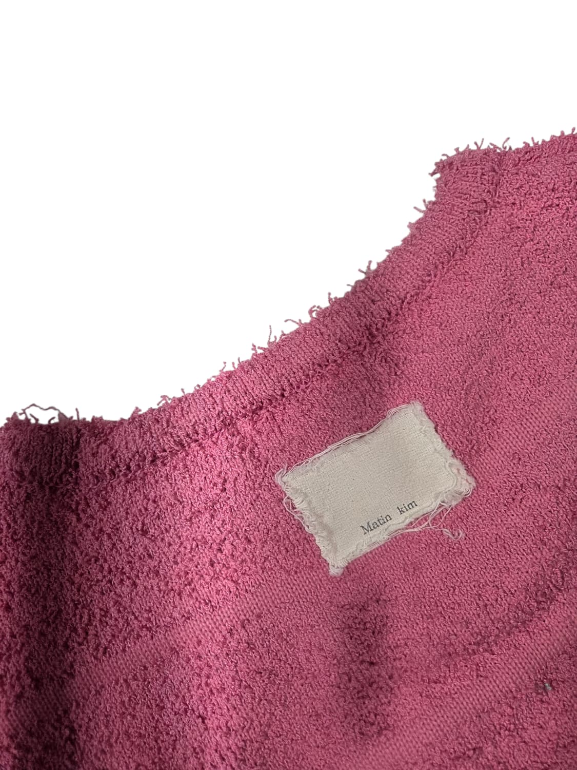 마뗑킴 핑크 아크릴 소재 반팔 크롭티 XS 상품이미지4