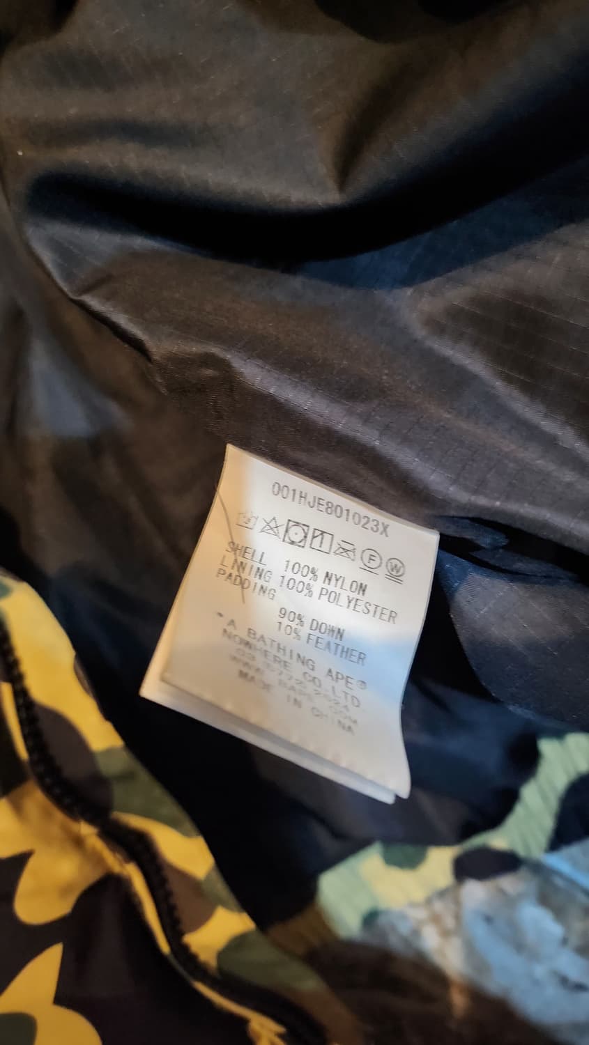 베이프 황계카모 패딩 상품이미지6