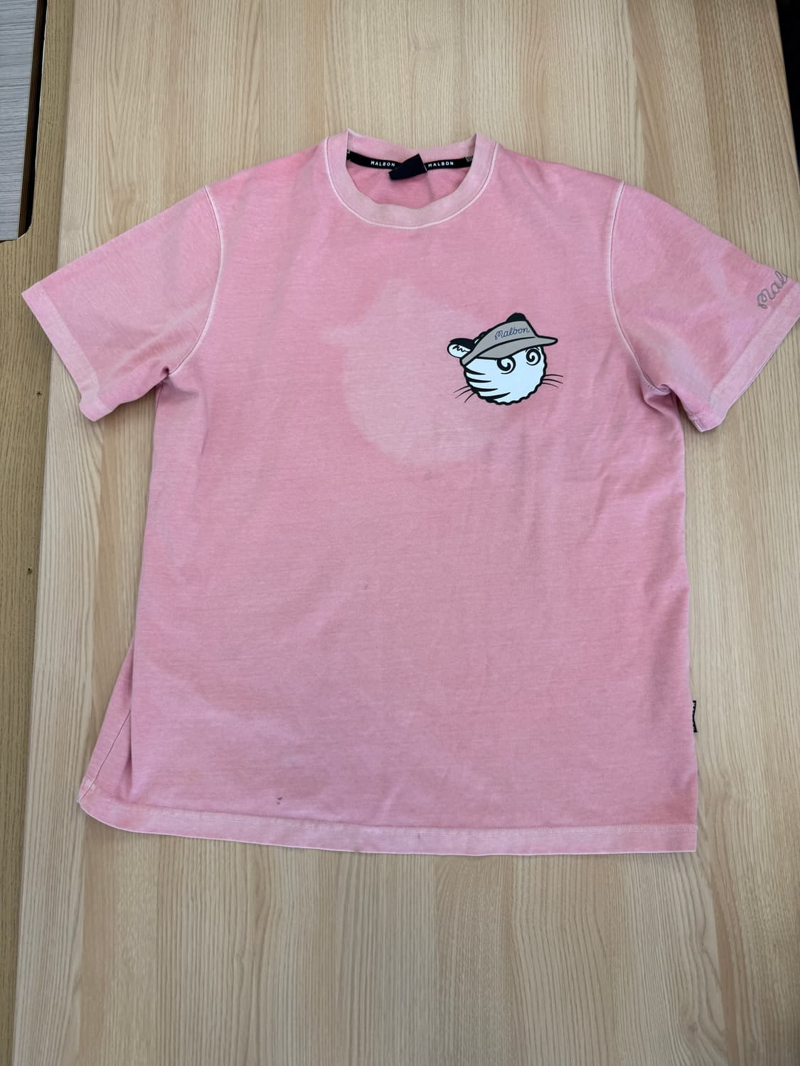 말본 골프 가먼트 워싱 티셔츠 핑크 상품이미지1