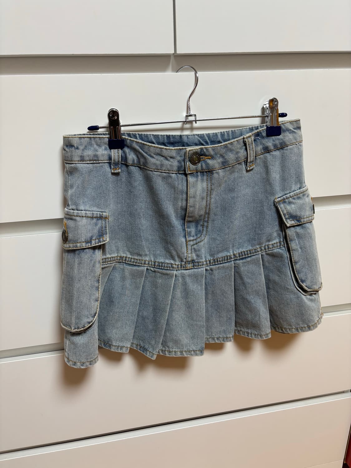 로우라이즈 데님 미니 스커트 핸드메이드워싱워크 상품이미지2