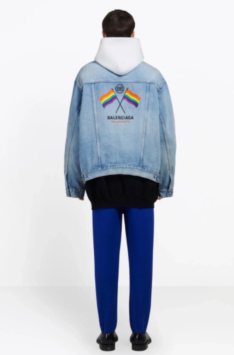 발렌시아가 레인보우 데님 자켓 XXL 정품 상품이미지3