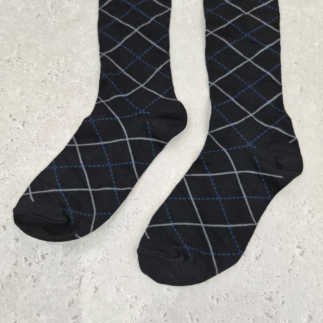 블랙 아가일 체크 오버니삭스 상품이미지2