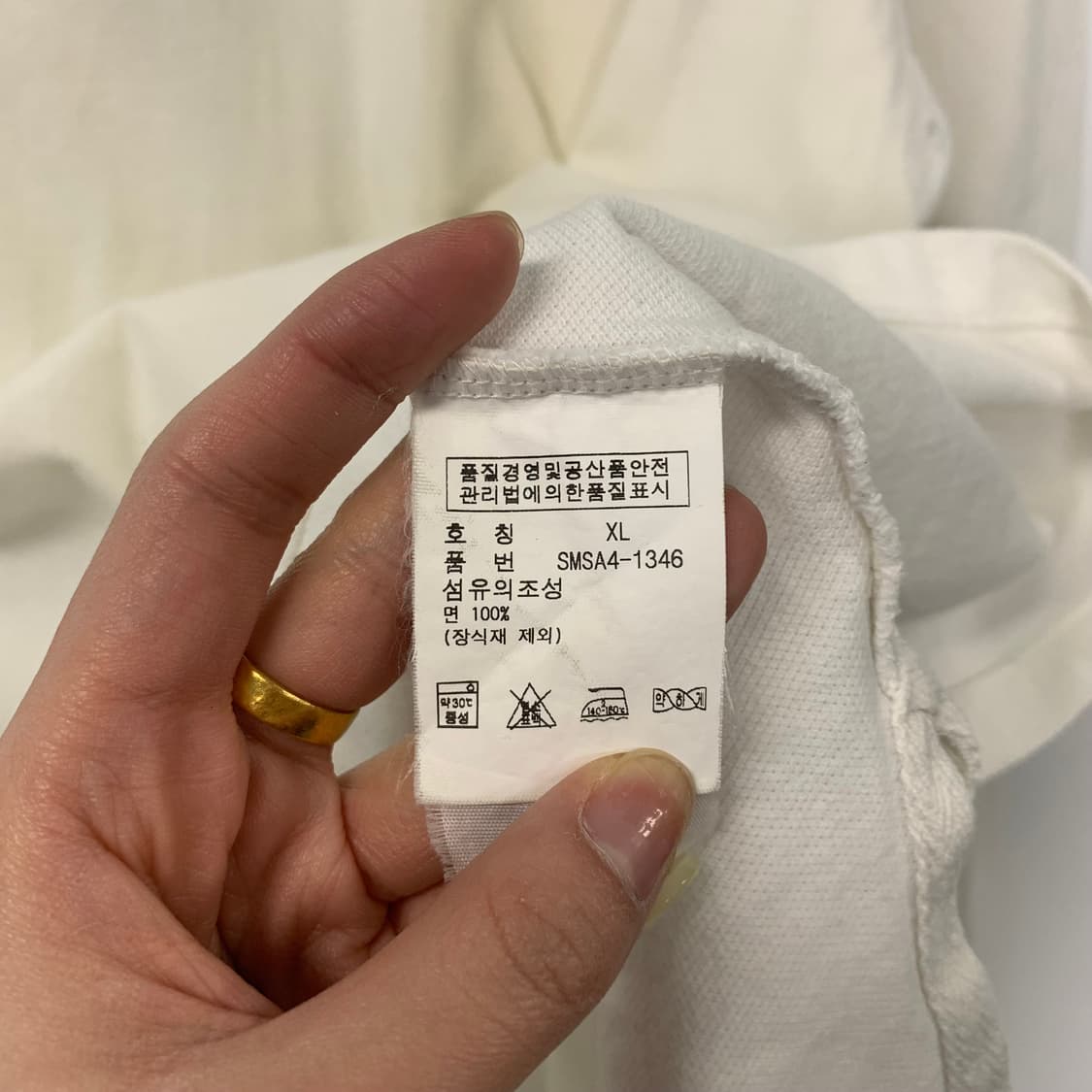 폴로 랄프로렌 빅포니 화이트 금장로고 럭비 카라 티셔츠 상품이미지6