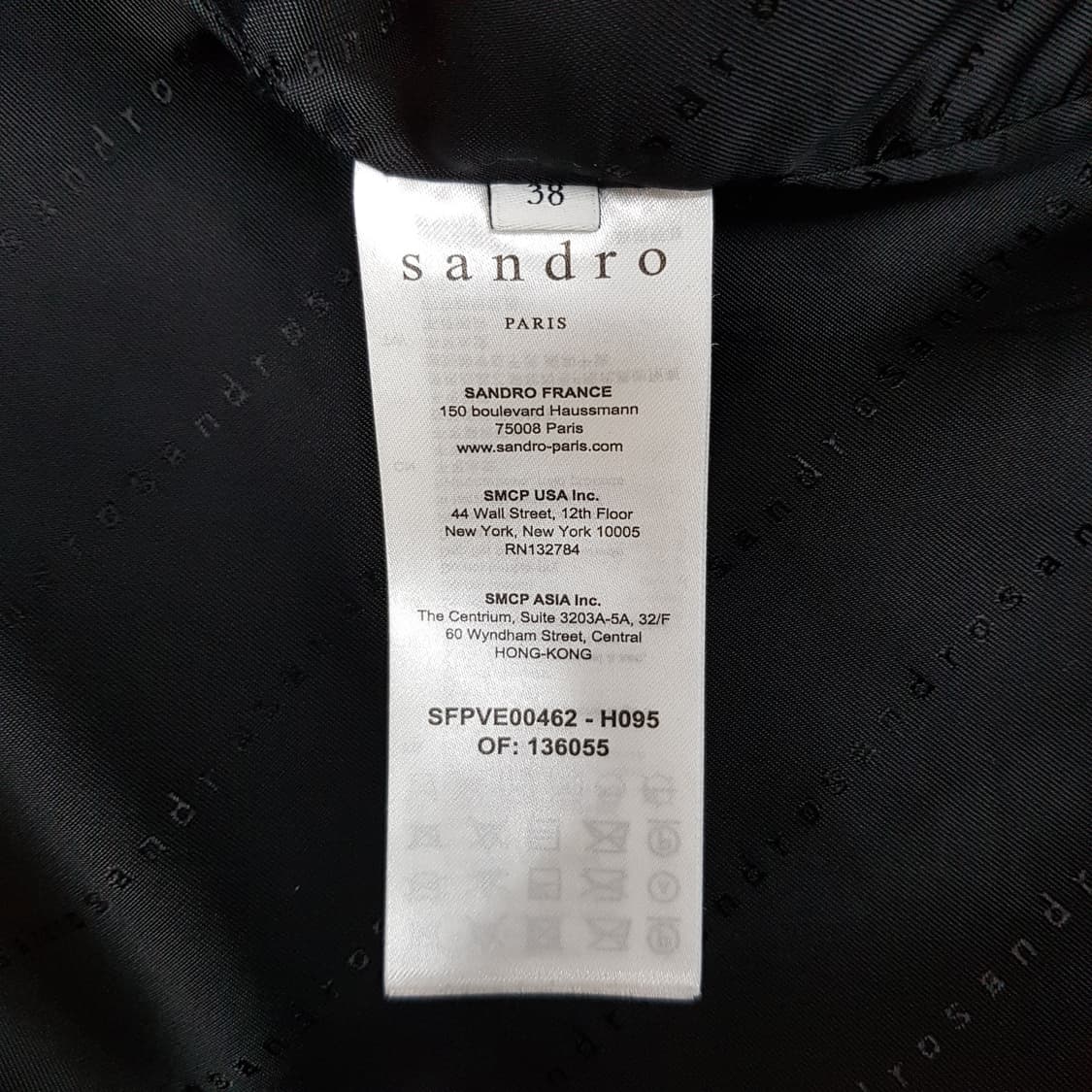 산드로 SANDRO 체크 텍스처 크롭 자켓 38사이즈 상품이미지8