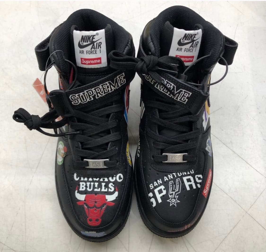 나이키 x 슈프림 에어포스 1 미드 NBA 블랙 상품이미지3