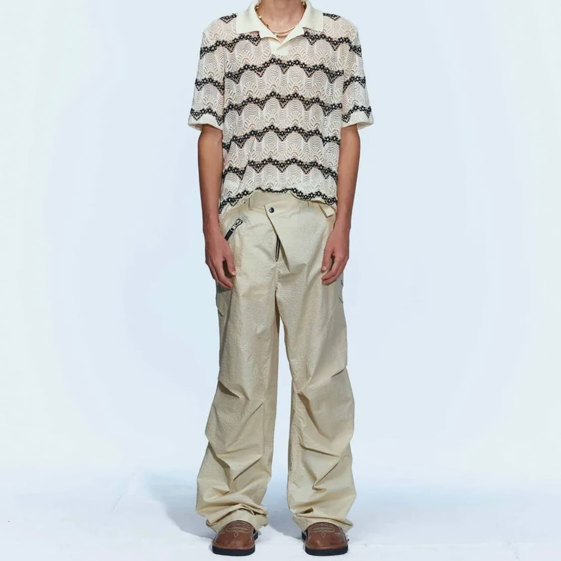 엔더슨벨 마요르카 시어 칼라 니트 베이지 상품이미지1