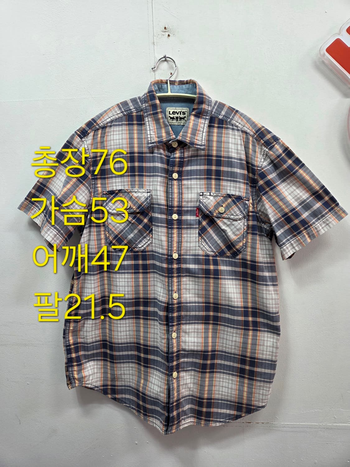 L 리바이스 오리지널 체크 반팔 상품이미지1