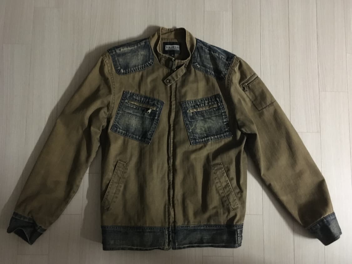 워시드 데님 패치워크 밀리터리 자켓 상품이미지1