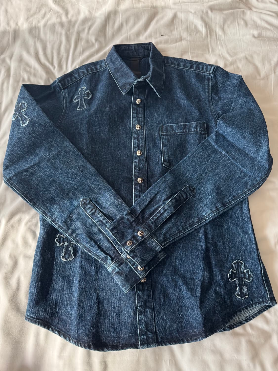 크롬하츠 패치 데님 셔츠 상품이미지4