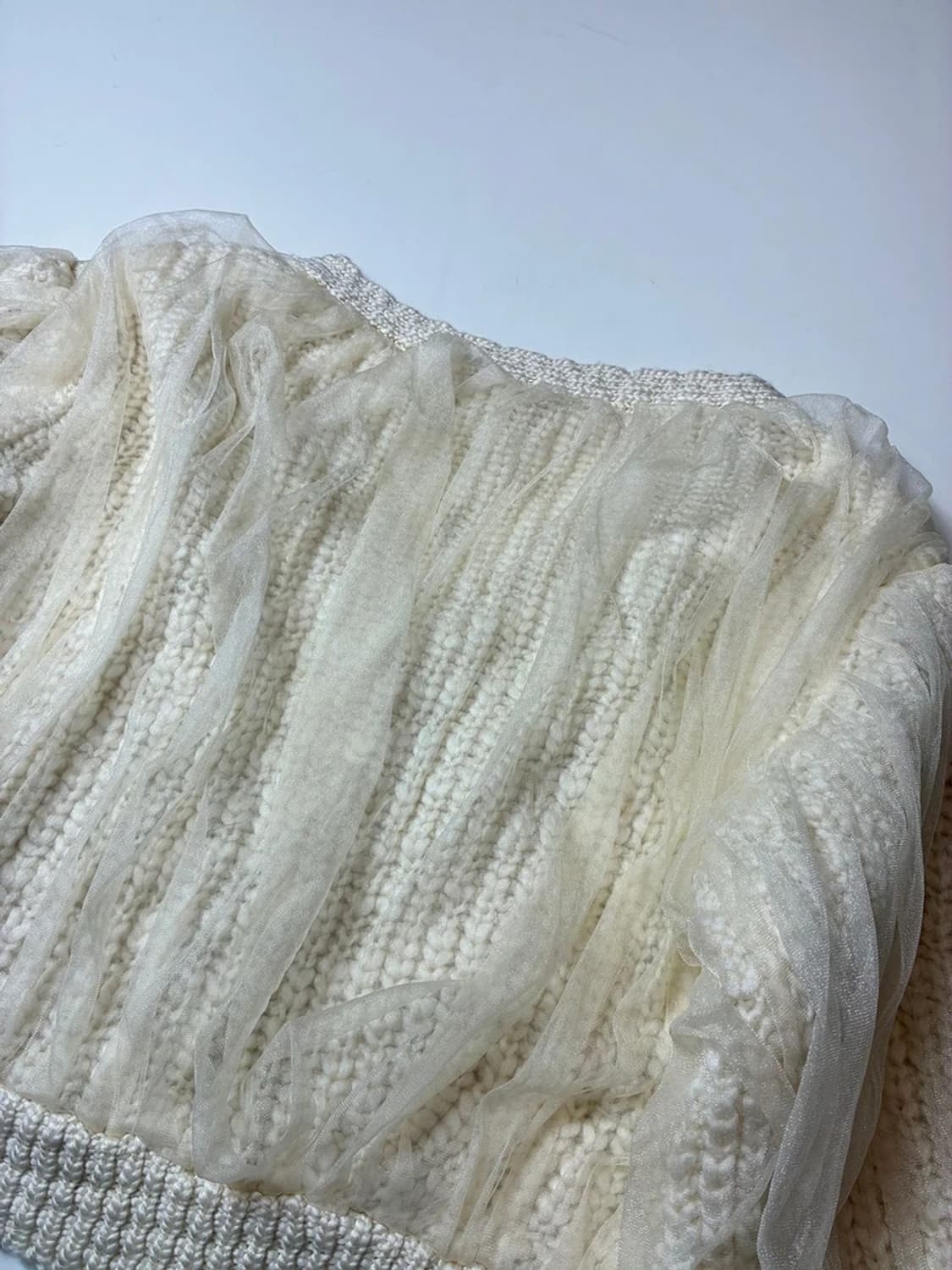 스니델 SNIDEL 재팬 튤 레이어드 니트 가디건 PN8420 상품이미지5