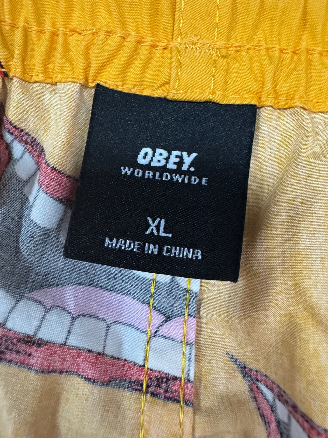오베이 OBEY 입술 프린팅 밴딩 트레이닝 반바지 XL 상품이미지3