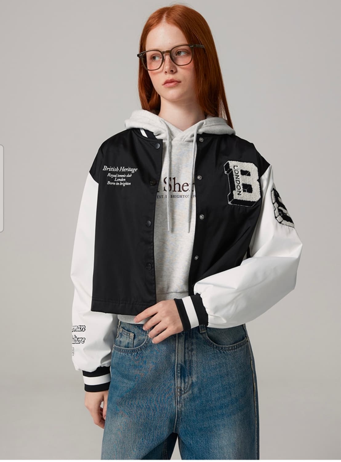 벤셔먼 23ss 크롭 나일론 바시티 자켓 S 상품이미지5