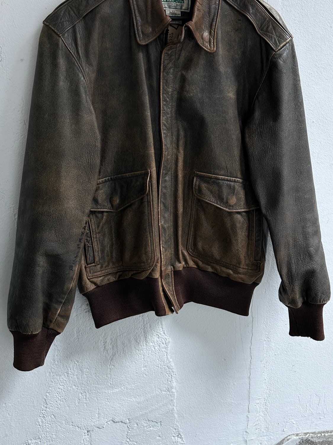 80's USA Made 엘엘빈 고트스킨 A2 봄버 자켓 상품이미지6