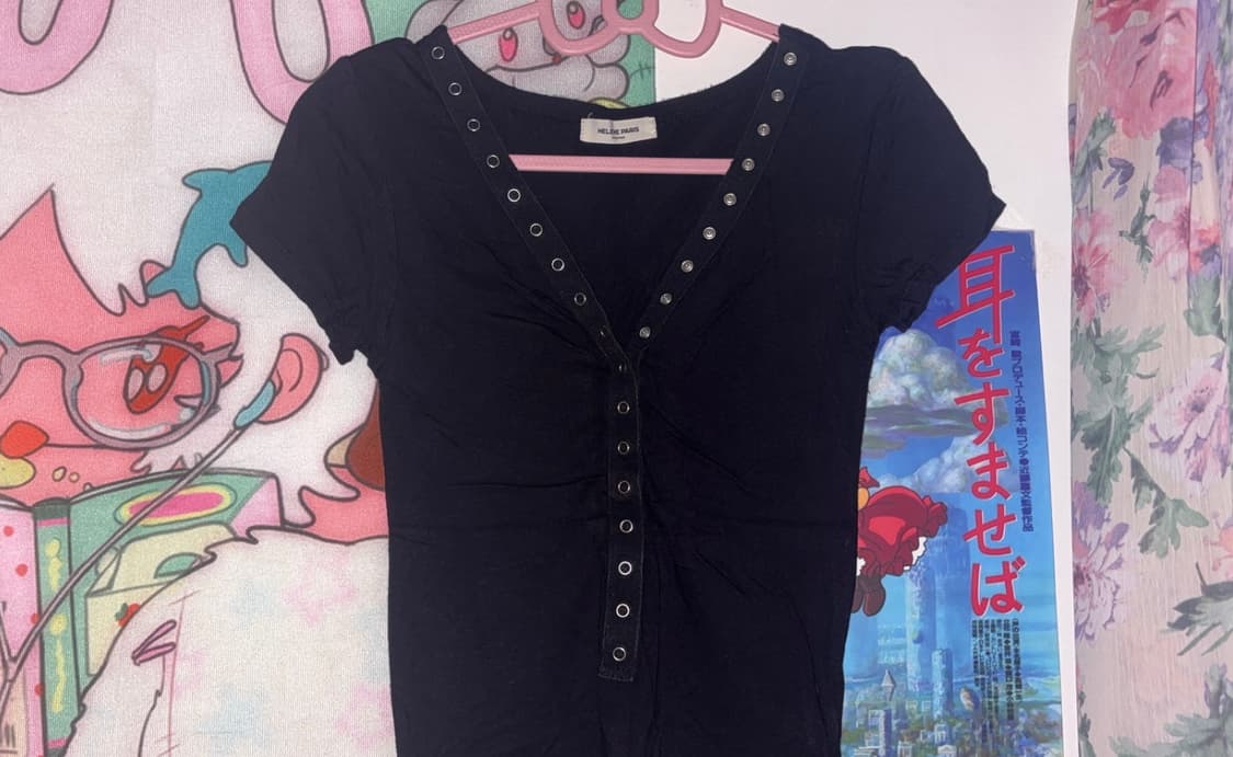 헬레네파리스 스냅 네크라인 하프 슬리브 상품이미지2