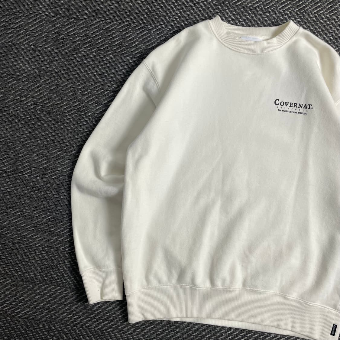 커버낫 헤비코튼 빅로고 크림 맨투맨y 3811 상품이미지4