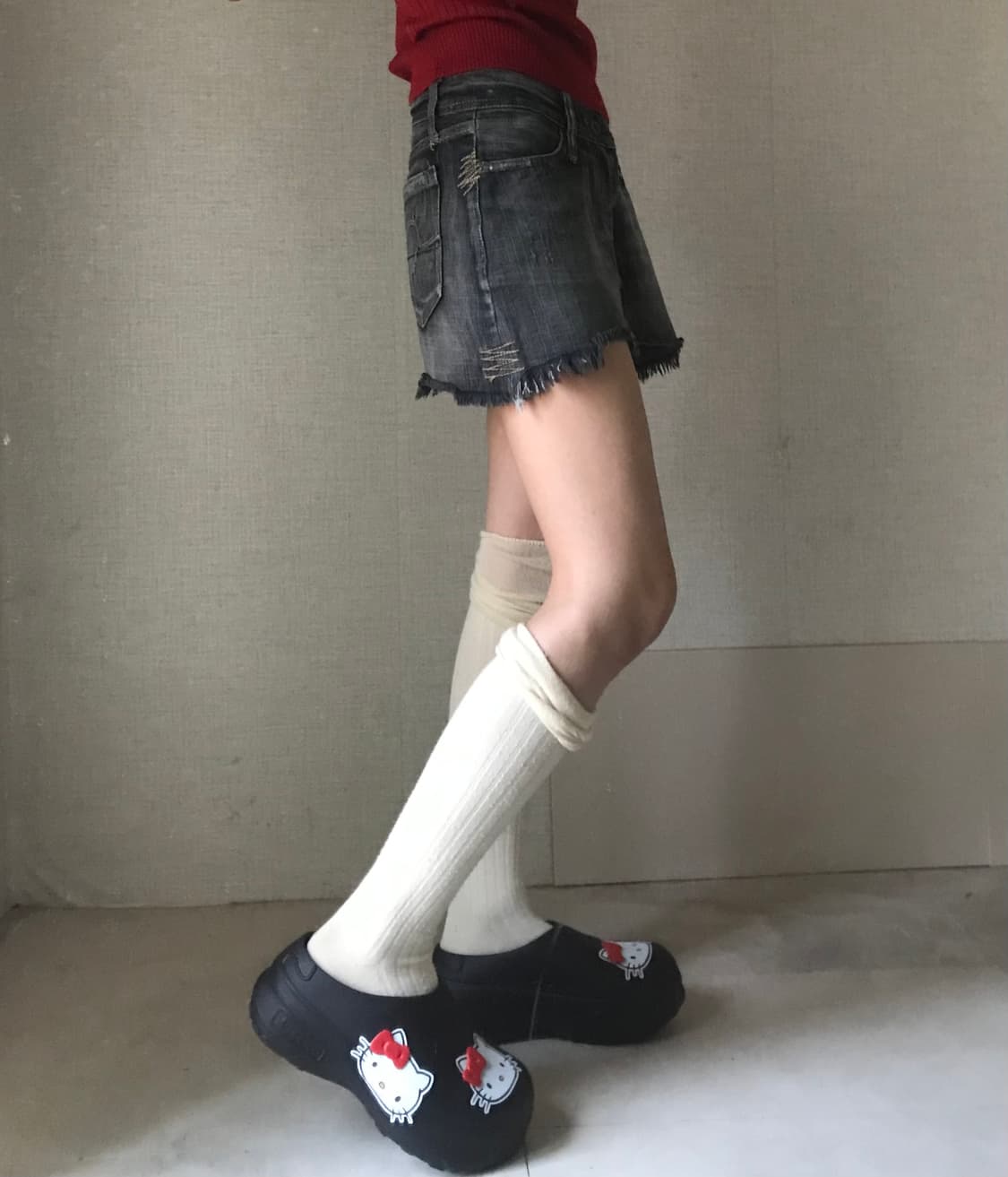 데미지디테일 데님스커트 상품이미지3