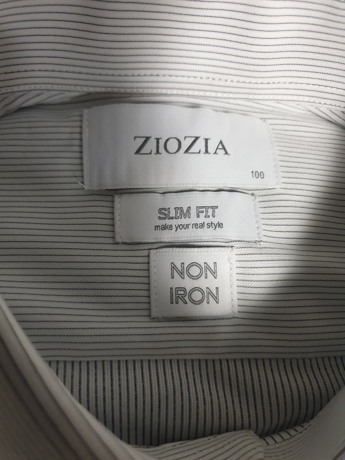 지오지아 슬림핏 미라클 스트라이프 정장셔츠 (100) 상품이미지3