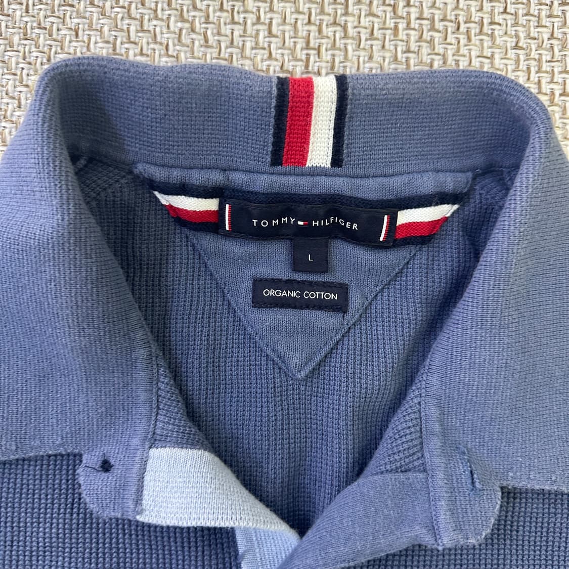 L 타미힐피거 오가닉 코튼 니트 카라티 0417D 상품이미지2
