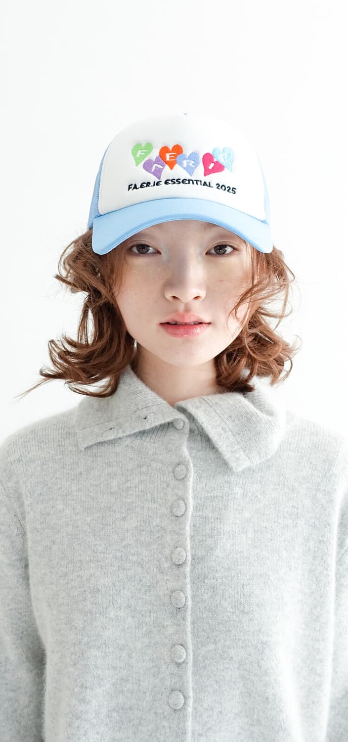 Shopfaerie 샵페어리 트럭커 캡 모자 블루 상품이미지5