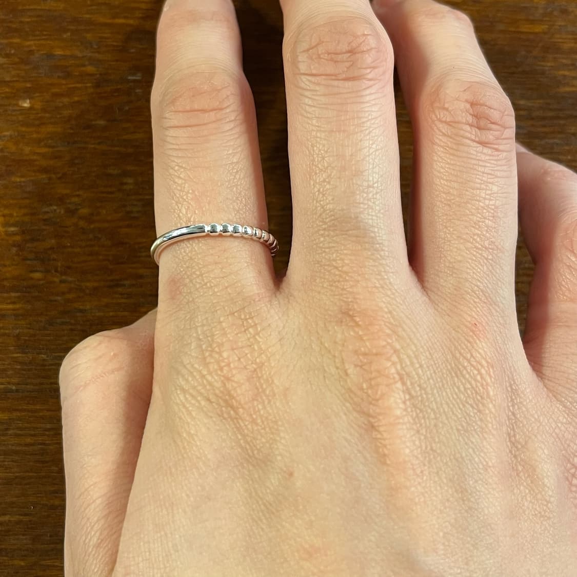 새상품 여성 신주 하프구슬 오픈링 반지  상품이미지3