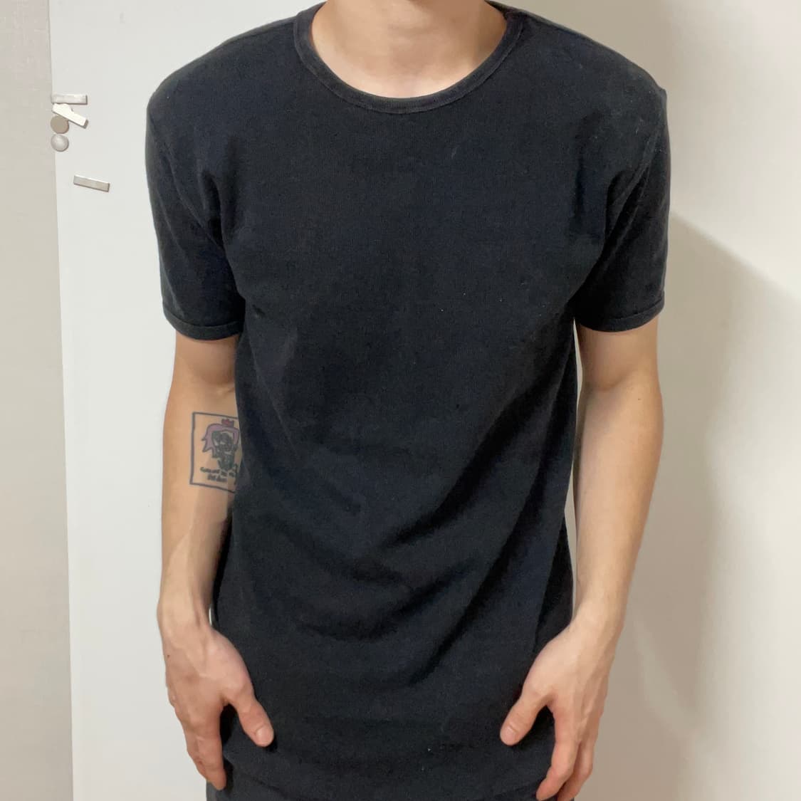 AVIREX BLACK RIBBED SHORT SLEEVE 상품이미지2